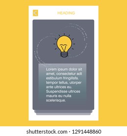 Seo bulb  mobile vertical banner design design. Vector