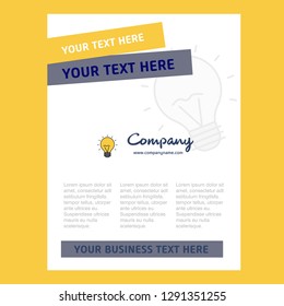Seo bulb  Title Page Design for Company profile ,annual report, presentations, leaflet, Brochure Vector Background