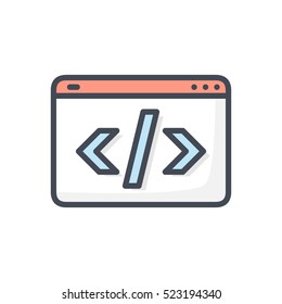 Seo Business Colored Icon Filled HTML Meta Tags