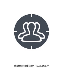 Seo Business Glyph Solid Icon Vector Targeting silhouette