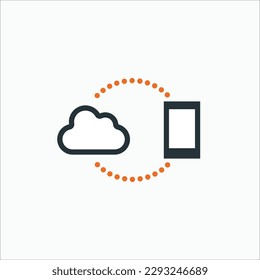 SEO- und Business-Icons setmobile sync-Symbol, einzelne farbige Ikone auf hellem Hintergrund, perfekt für Website, Blog, Logo, Grafikdesign, soziale Medien, Benutzeroberfläche, mobile App