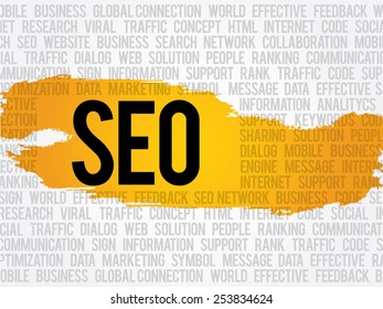 Seo business, search engine optimization, concept word cloud