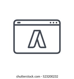 Seo Business Web Outlined Line Icon Vector Website Contextual Advertising
