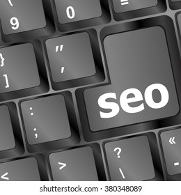 SEO button on the keyboard. Business concept. Vector vector illustration