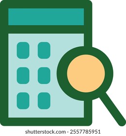 SEO calculation icon depicting analytical metrics and performance evaluation. Ideal for visuals on search engine optimization analysis, keyword metrics, and digital marketing calculations.