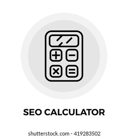 SEO Calculator icon vector. Flat icon isolated on the white background. Editable EPS file. Vector illustration.