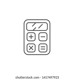 SEO Calculator Related Vector Thin Line Icon. Isolated on White Background. Editable Stroke. Vector Illustration.