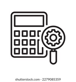 Seo calculator  vector outline  Icon Design illustration. SEO Development And Marketing Symbol on White background EPS 10 File