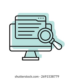 Ícone fino de sombra de cor da campanha de SEO, vetor, pixel perfect, arquivo ilustrador 