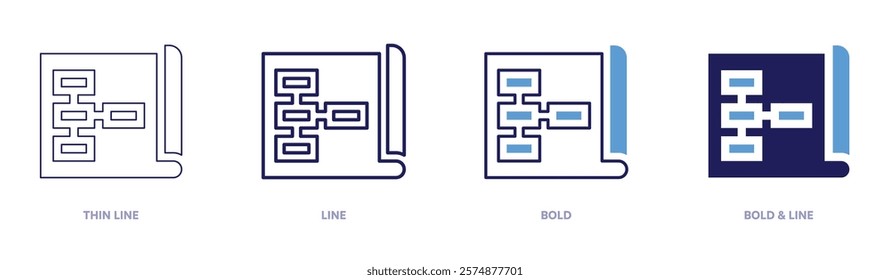 SEO campaign icon in 4 different styles. Thin Line, Line, Bold, and Bold Line. Duotone style. Editable stroke.