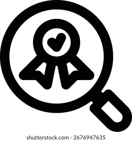 Certificação de SEO, Credenciamento de SEO, Ícone de Contorno de SEO