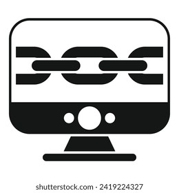 Seo chain computer icon simple vector. Seo website. Market boost