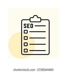 VECTOR de lista de verificación SEO, píxel perfecto, archivo ilustrador 