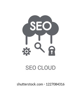 SEO Cloud icon. Trendy SEO Cloud logo concept on white background from Programming collection. Suitable for use on web apps, mobile apps and print media.