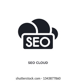 seo cloud isolated icon. simple element illustration from programming concept icons. seo cloud editable logo sign symbol design on white background. can be use for web and mobile