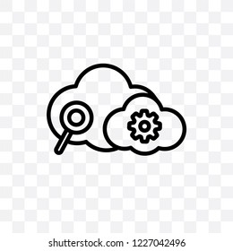 SEO Cloud vector linear icon isolated on transparent background, SEO Cloud transparency concept can be used for web and mobile