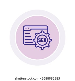 Icono de círculo de color Seo, Vector, píxel perfecto, archivo ilustrador 