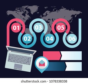 SEO color flat vector design elements. Infographic set.