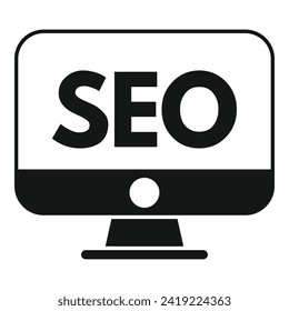 Seo computer engine icon simple vector. Global web. Chart platform