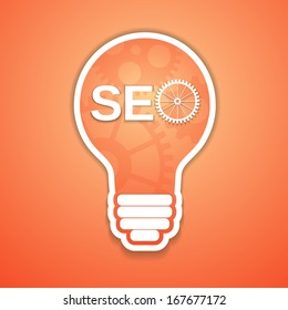 a seo concept with bulb and gears
