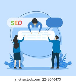 SEO concept, businessman helping to optimize website URL to search bar ranking 1, search engine optimization to help website achieve top ranking, website promotion or communication concept.