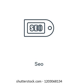 Seo concept line icon. Linear Seo concept outline symbol design. This simple element illustration can be used for web and mobile UI/UX.