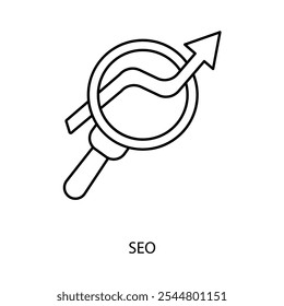 seo concept line icon. Simple element illustration. seo concept outline symbol design.