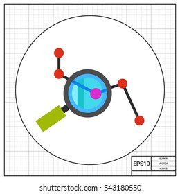 SEO Concept with Loupe and Graph Icon