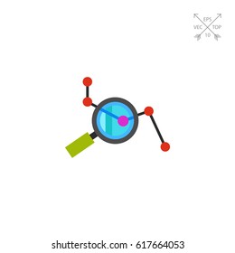 SEO Concept with Loupe and Graph Icon