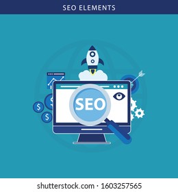 Seo concept. Modern business concept in flat design style