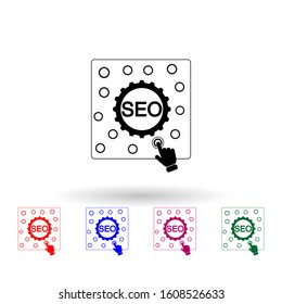 Seo concept multi color icon. Simple glyph, flat vector of touch screen icons for ui and ux, website or mobile application