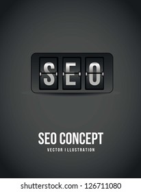 seo concept over gray background, count down. vector illustration
