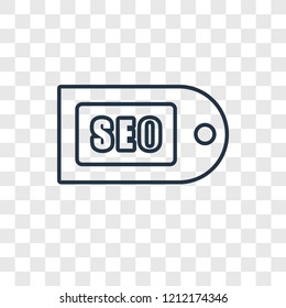 Seo concept vector linear icon isolated on transparent background, Seo concept transparency concept in outline style
