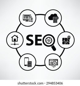 SEO concept,Circle info graphic design,clean vector