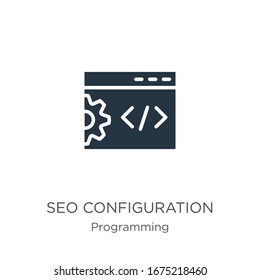 Vector de icono de configuración de sesión. Icono de configuración de búsqueda plana de moda de la colección de programación aislado en fondo blanco. La ilustración vectorial puede utilizarse para el diseño gráfico web y móvil, el logotipo, 