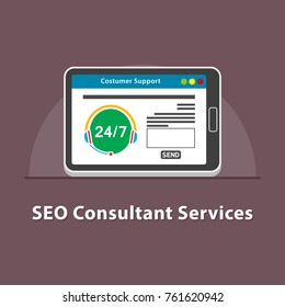 SEO Consultant services in tablet