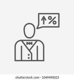 SEO consulting icon line symbol. Isolated vector illustration of  icon sign concept for your web site mobile app logo UI design.