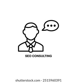 SEO Consulting ícone linha vetor ilustração