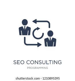 Seo Consulting icon. Trendy flat vector Seo Consulting icon on white background from Programming collection, vector illustration can be use for web and mobile, eps10