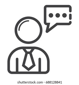 Icono de línea Seo Consulting, seo y desarrollo, soportar gráficos vectoriales de signo, un patrón lineal en un fondo blanco, pasos 10.