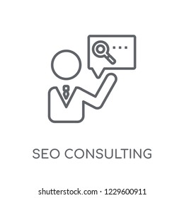 Seo Consulting linear icon. Modern outline Seo Consulting logo concept on white background from Programming collection. Suitable for use on web apps, mobile apps and print media.