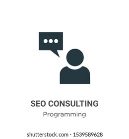 Seo consulting vector icon on white background. Flat vector seo consulting icon symbol sign from modern programming collection for mobile concept and web apps design.