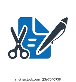 SEO Contant Management Flat Blue Icon Isolate On White Background Vector Illustration | Seo Icons