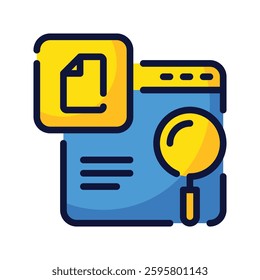 Seo Content With Filled Line Style Icon Vector