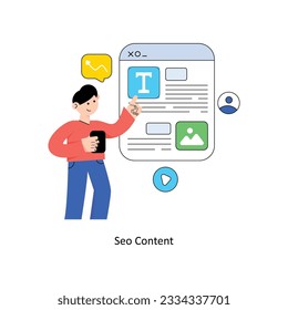 SEO Content Flat Style Design Vektorgrafik. Stockillustration