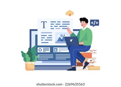 SEO Content Illustration concept on white background