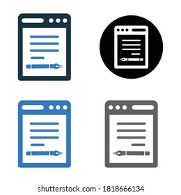 SEO, Content Writing Icon. Vector Graphics