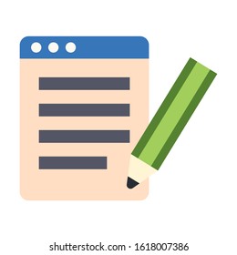 SEO copywriting color flat vector icon