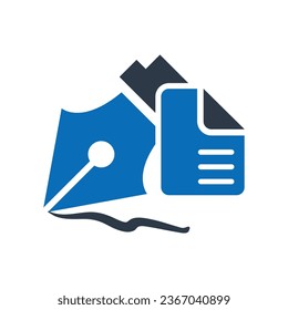 Icono azul plano de escritura SEO Isolación de escritura en el vector de fondo blanco Ilustración | Iconos de Seo