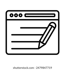 SEO Copywriting icon line vector illustration